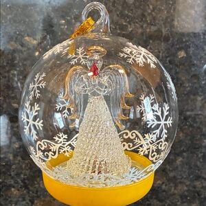 NWOT, Sorelle Spun Glass Globe Angel Ornament, Etched glass, Vintage, Lights up